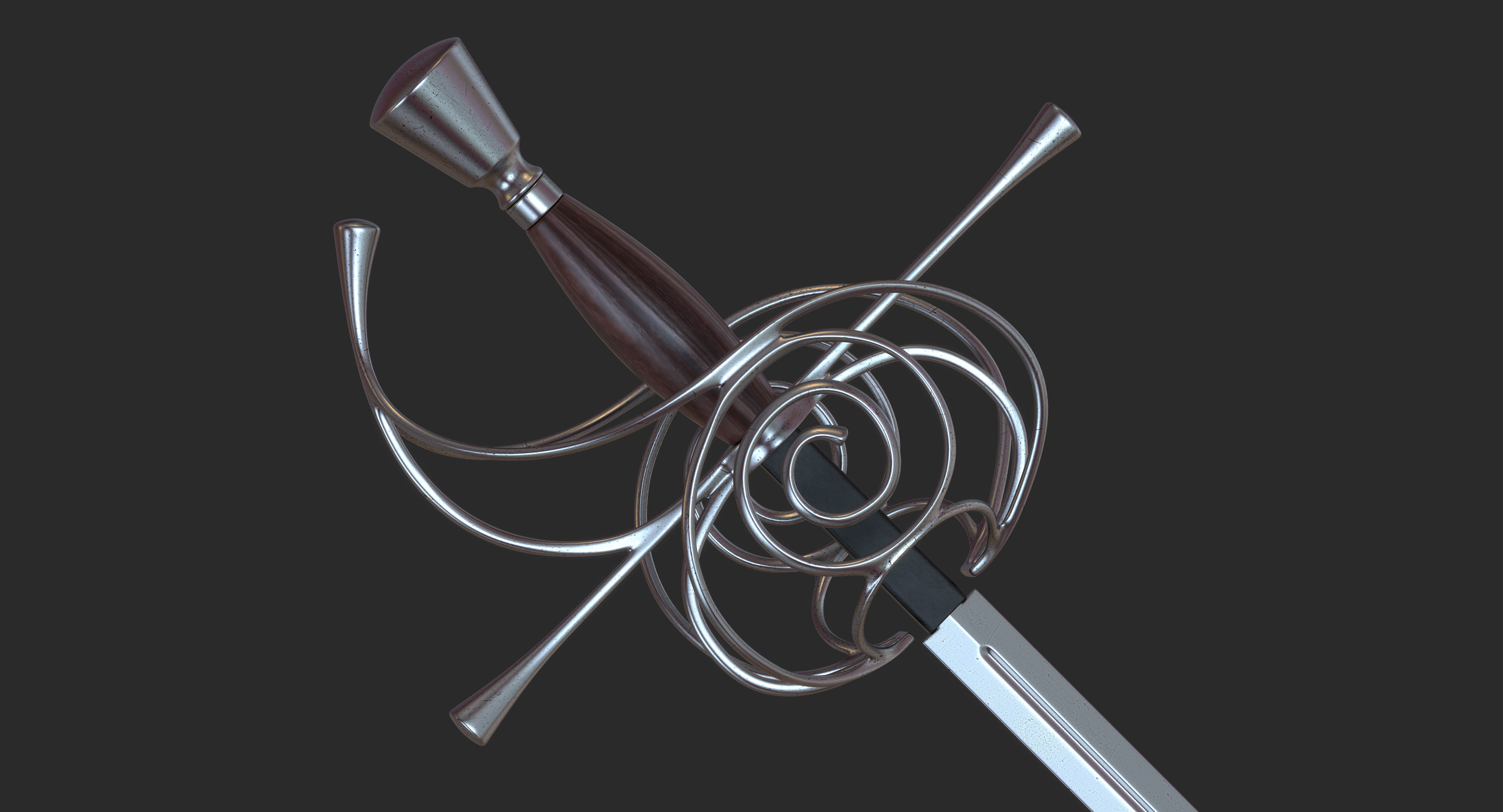 Rapier sword 3D model_1