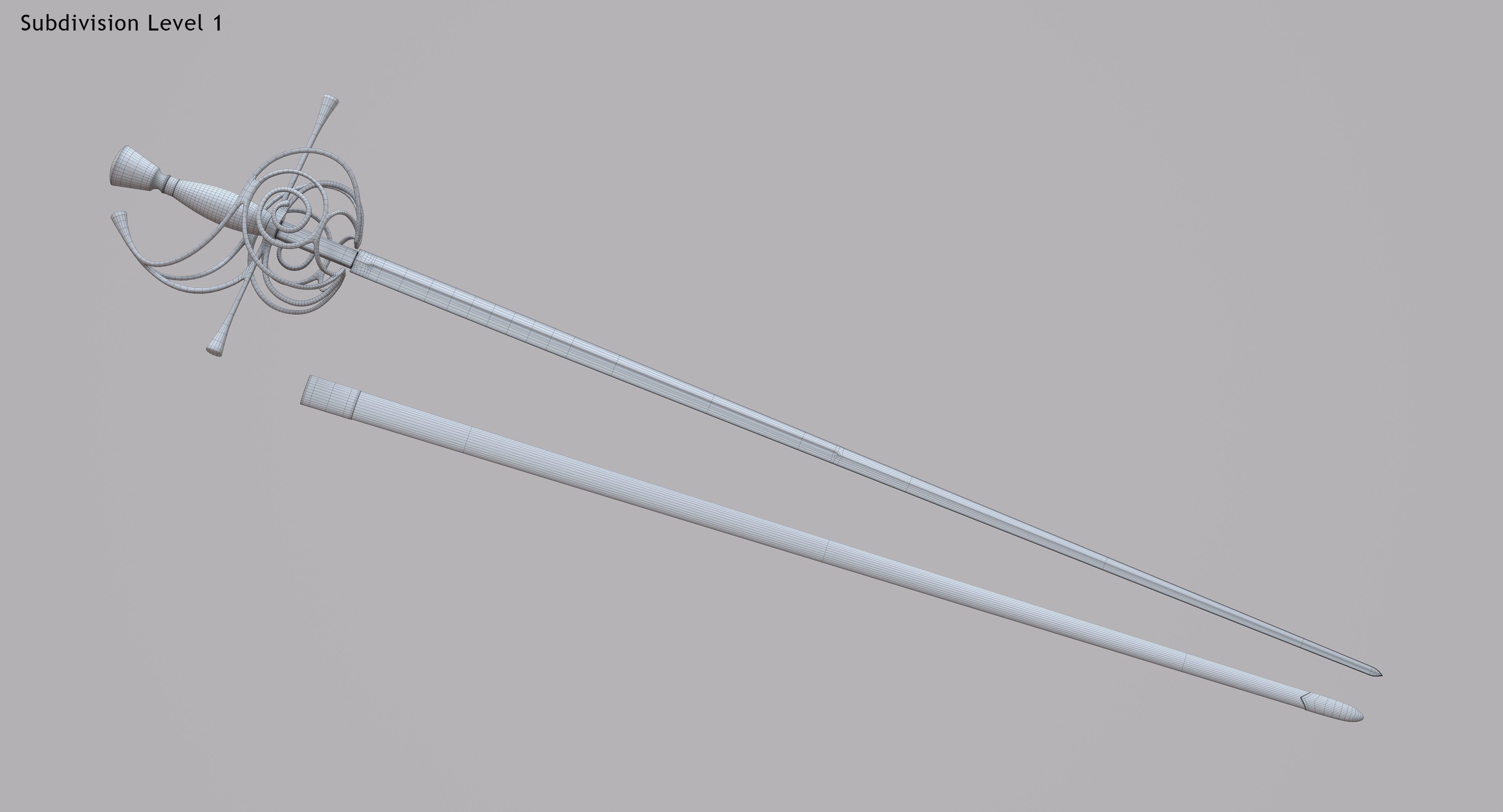 Rapier sword 3D model_15