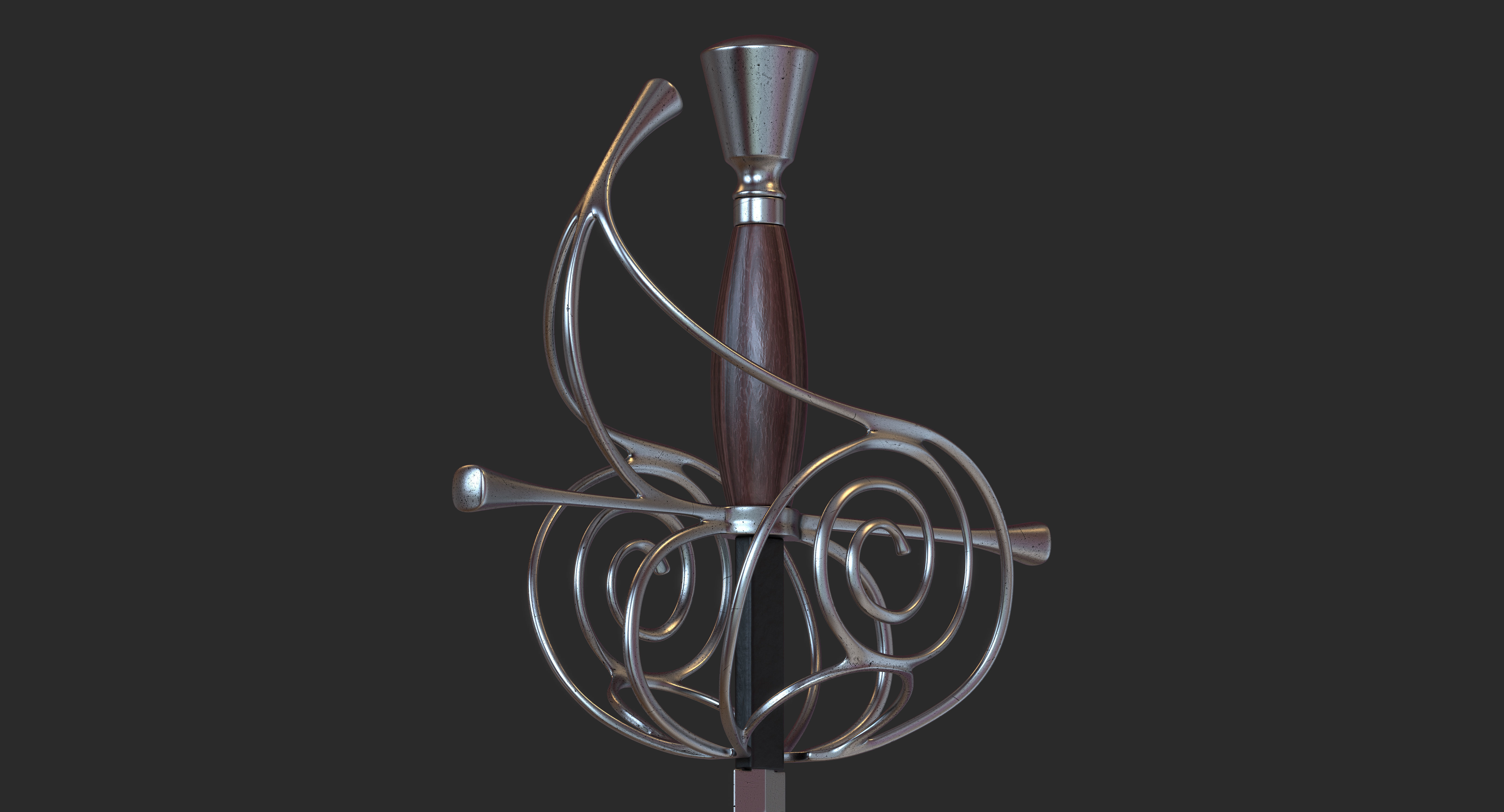 Rapier sword 3D model_3