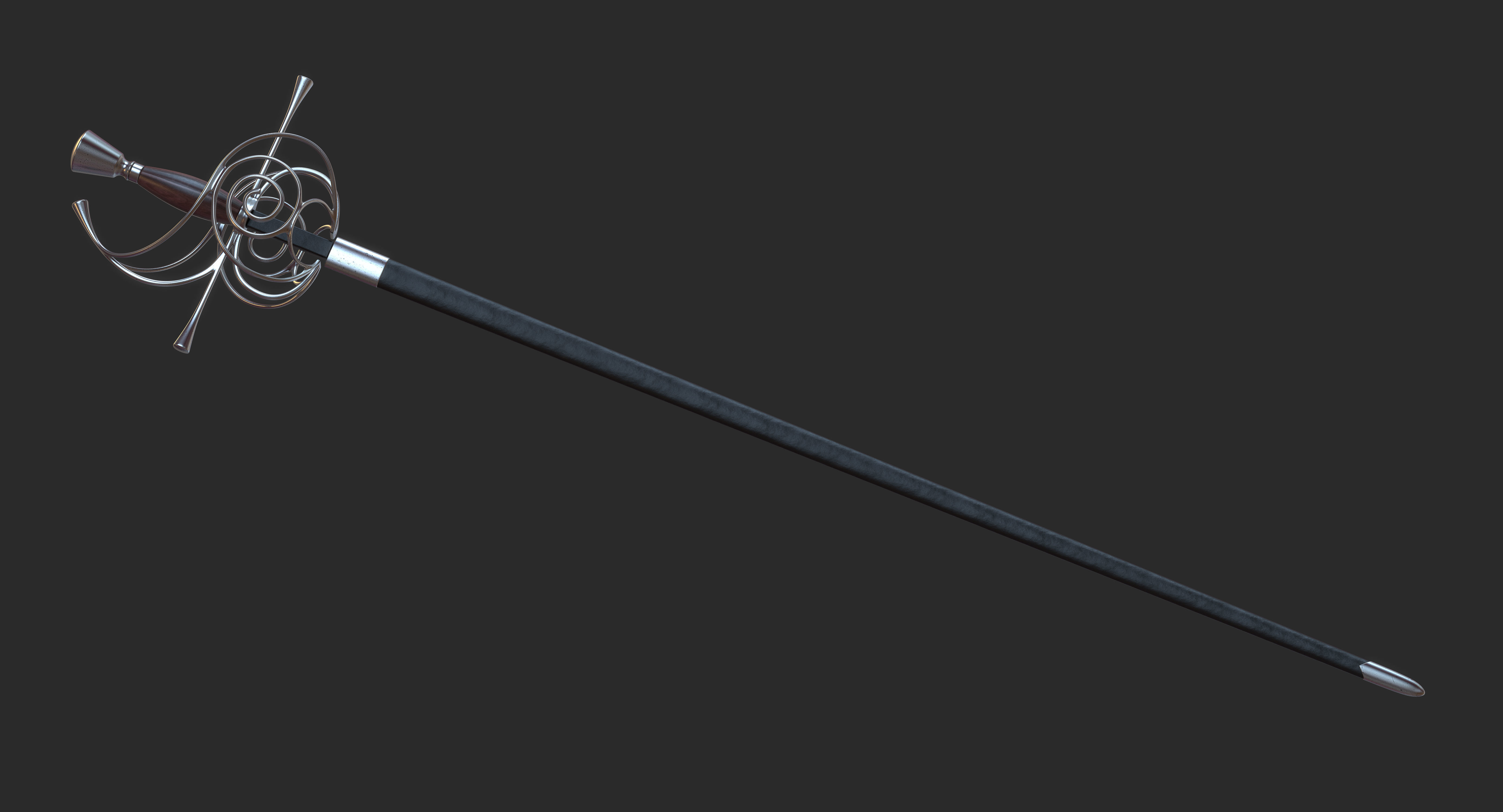 Rapier sword 3D model_7