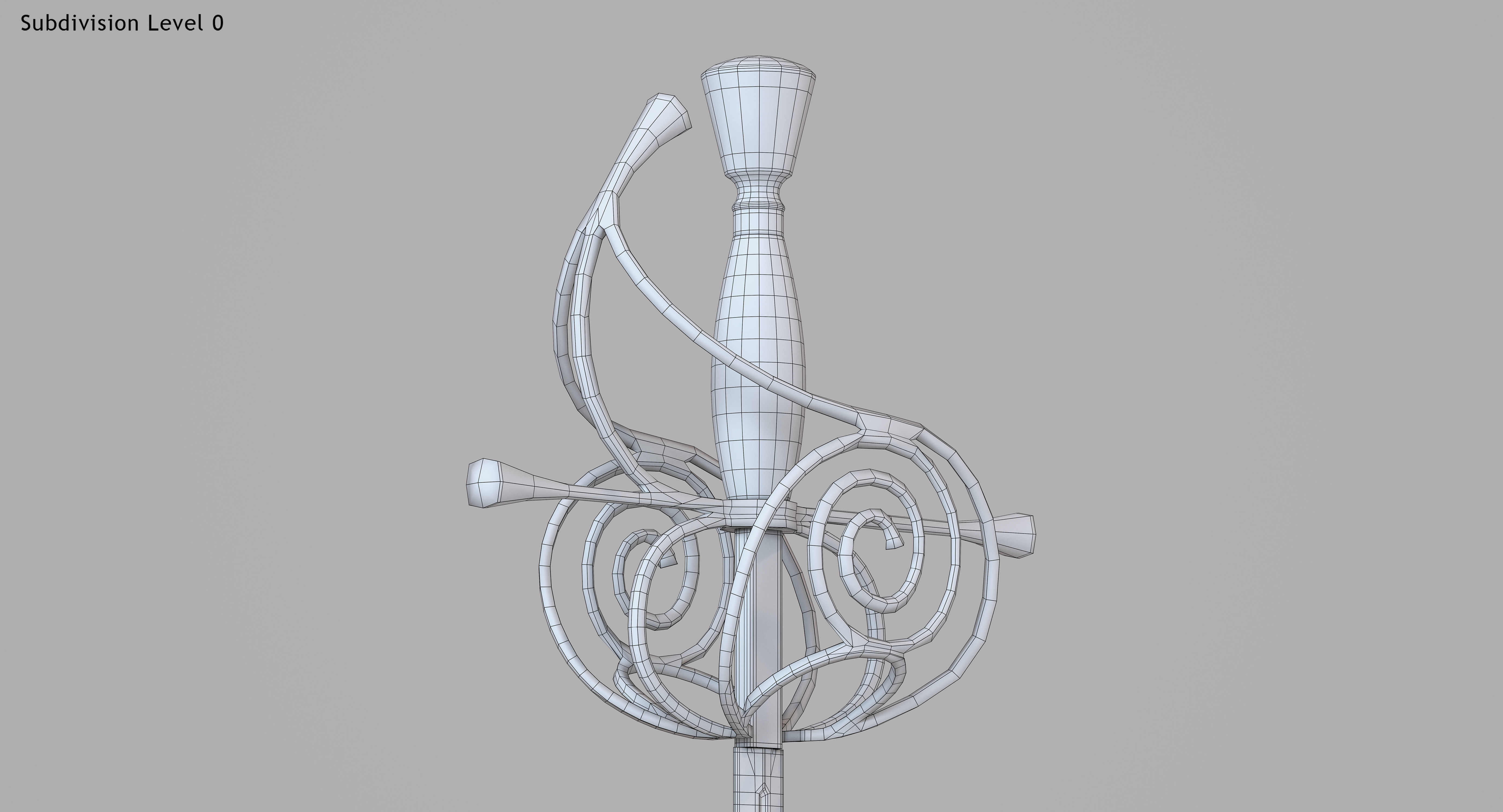 Rapier sword 3D model_10