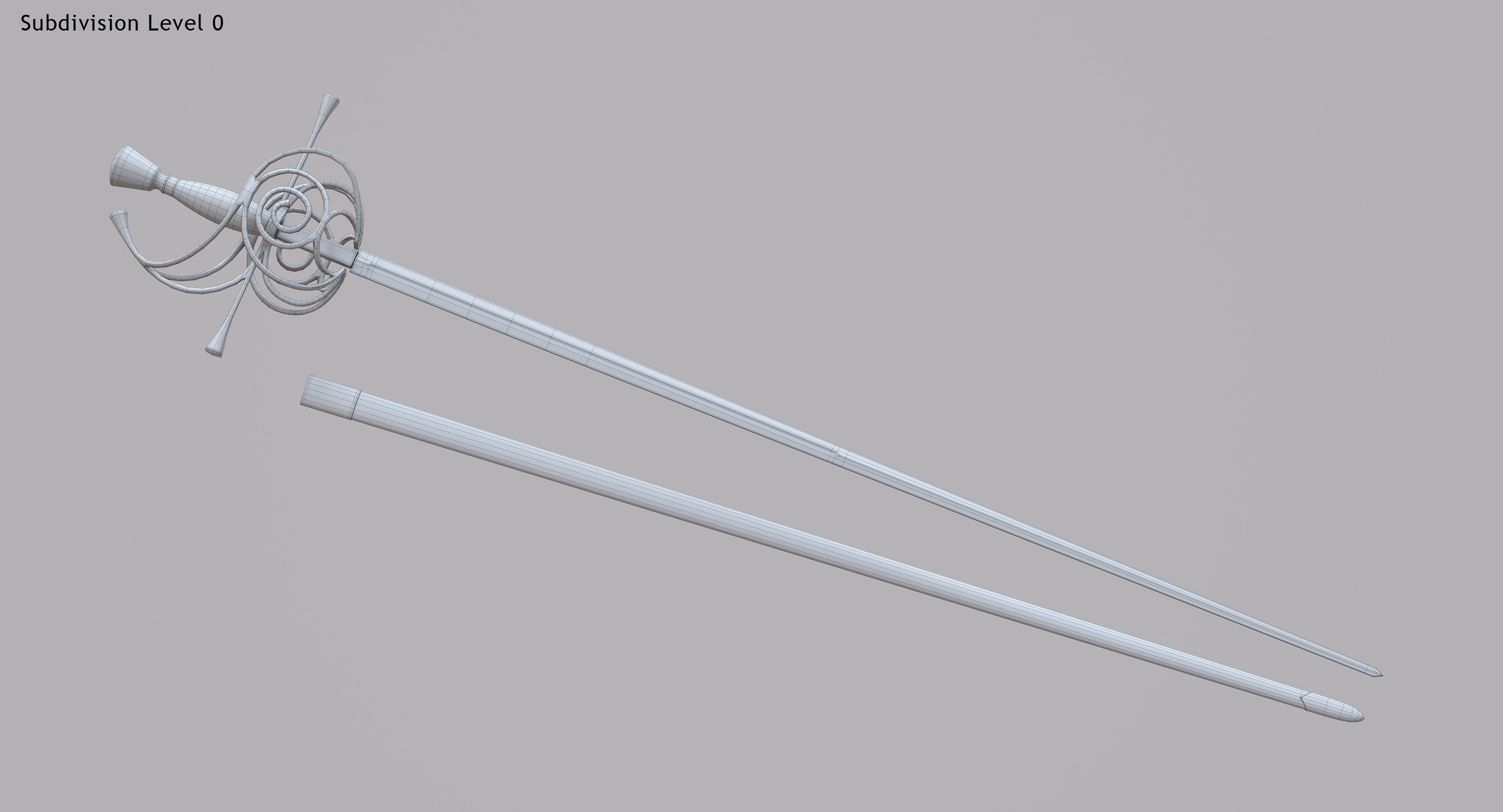Rapier sword 3D model_14