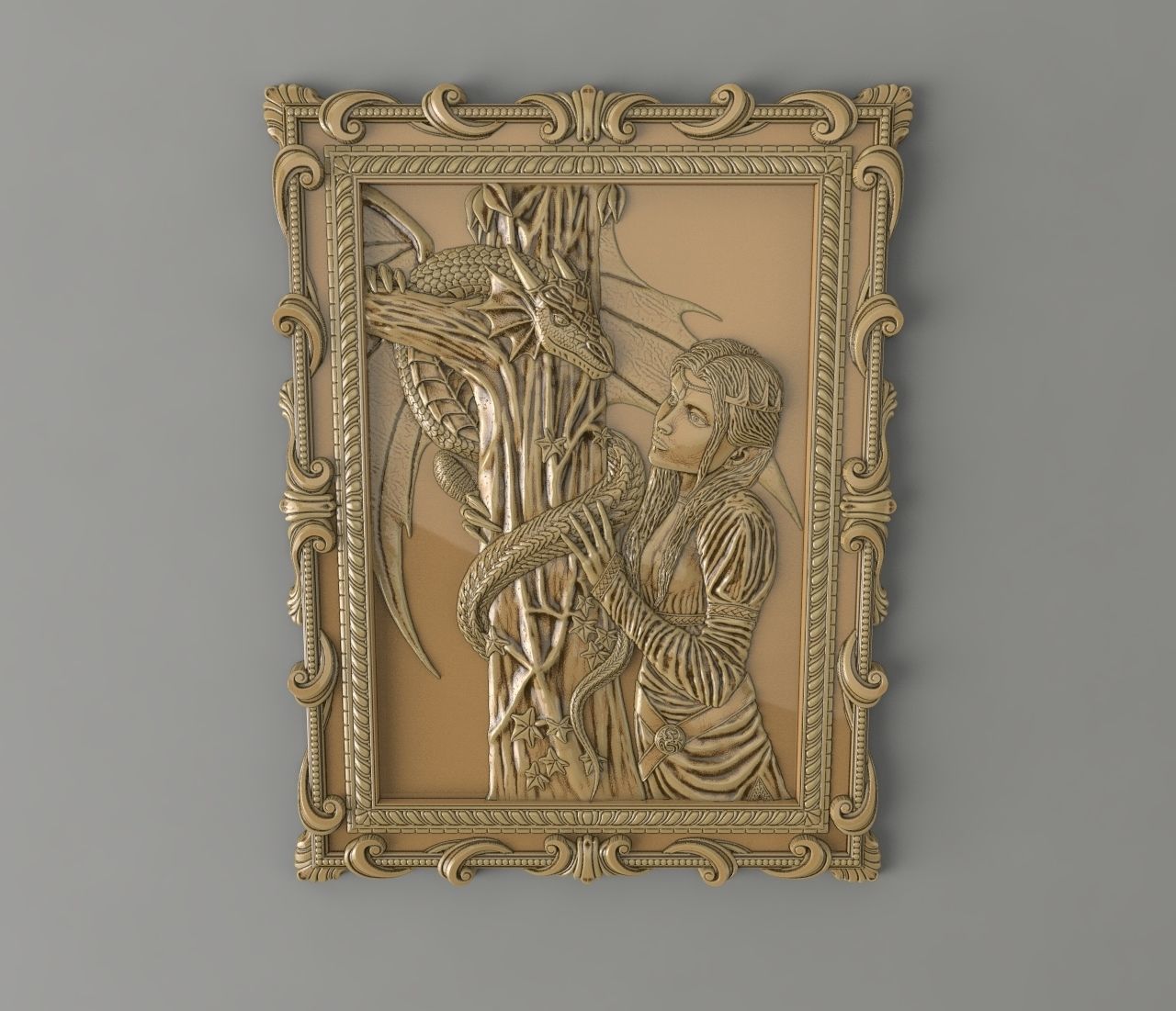 girl and dragon 3D print model