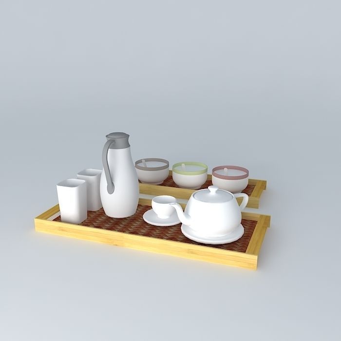 BAMBOO BUTLER TRAY Free 3D model_1