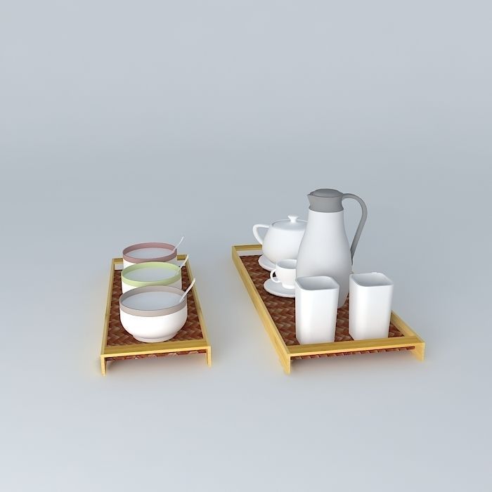 BAMBOO BUTLER TRAY Free 3D model_2