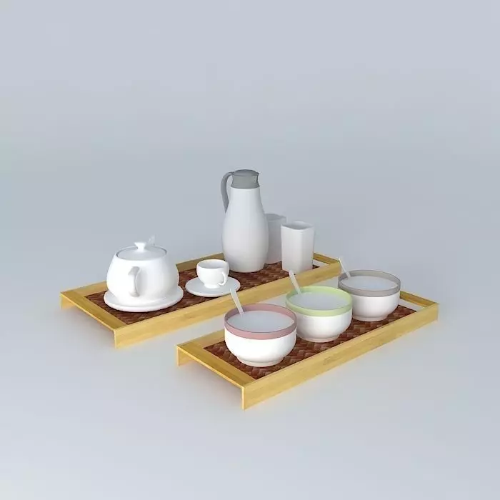 BAMBOO BUTLER TRAY Free 3D model_0