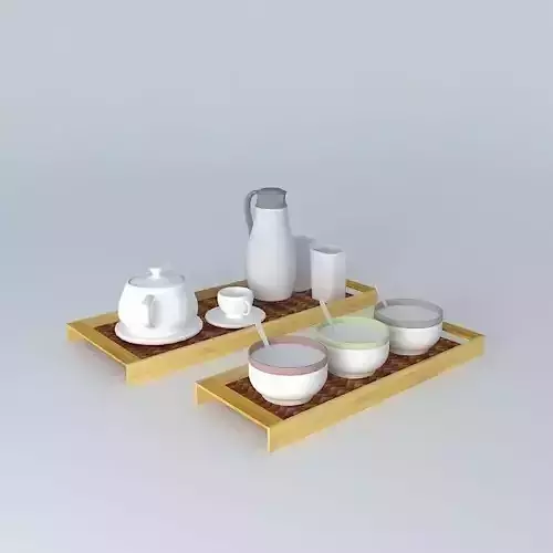 BAMBOO BUTLER TRAY Free 3D model