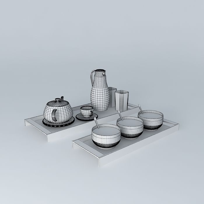 BAMBOO BUTLER TRAY Free 3D model_3