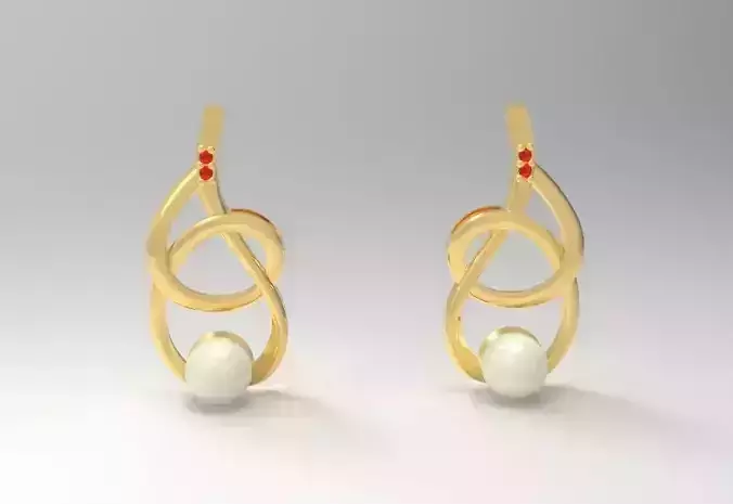 Rope Earrings with Lulu and 2 Diamonds Stones