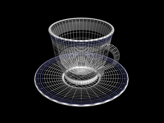 coffee cup Low-poly 3D model_3