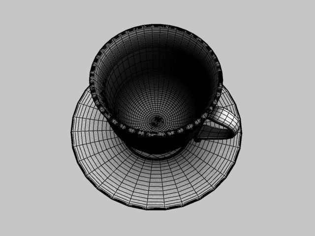 coffee cup Low-poly 3D model_9