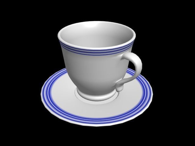 coffee cup Low-poly 3D model_1