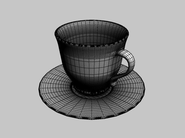 coffee cup Low-poly 3D model_7