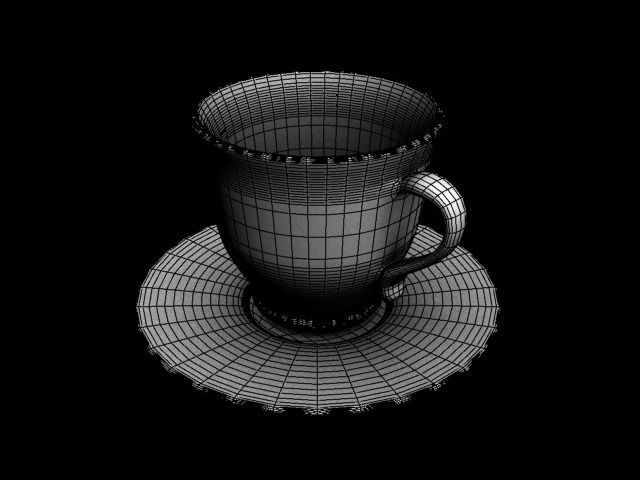 coffee cup Low-poly 3D model_5