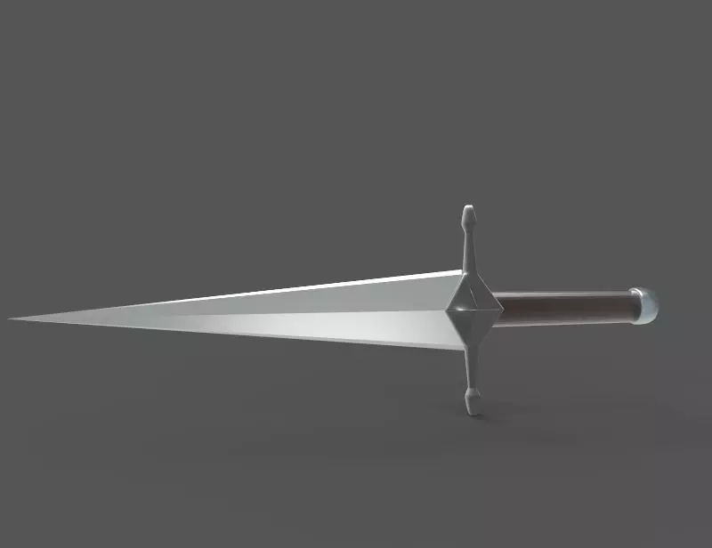  medieval dagger Low-poly 3D model_0