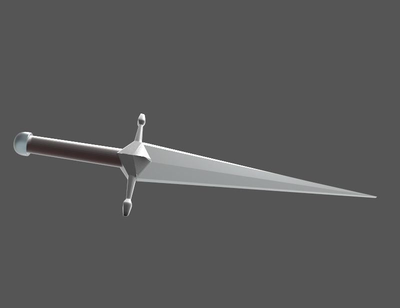  medieval dagger Low-poly 3D model_2