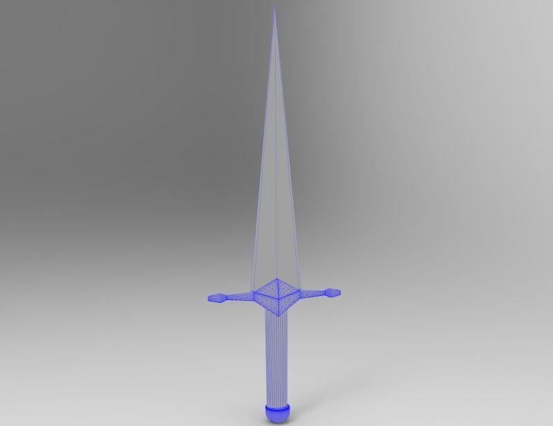  medieval dagger Low-poly 3D model_1