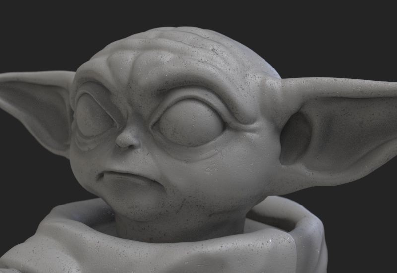 Baby yoda 3D print model_3