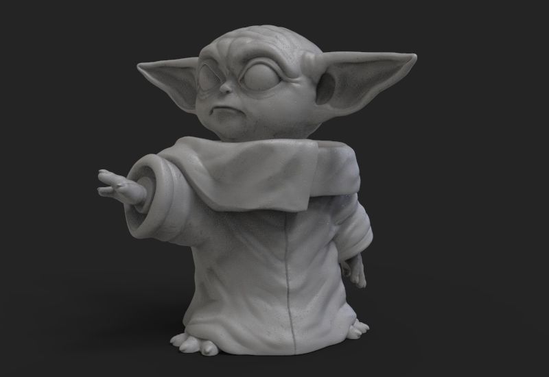 Baby yoda 3D print model_2