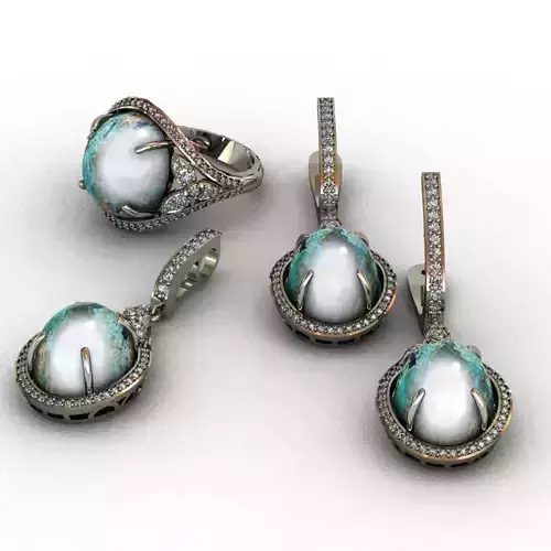 Diamond and mineral stones  set 3D print model 3D print model