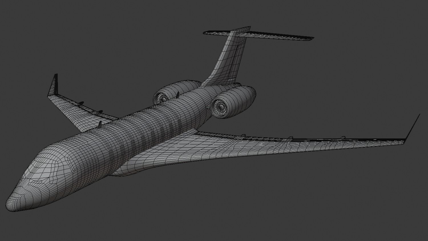 private jet black 3D model_11