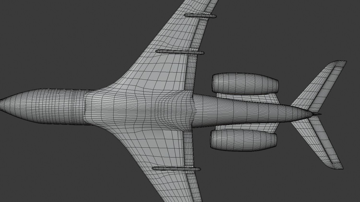 private jet black 3D model_12