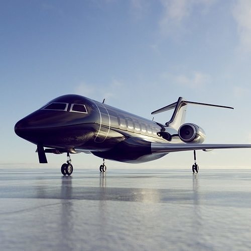 private jet black 3D model