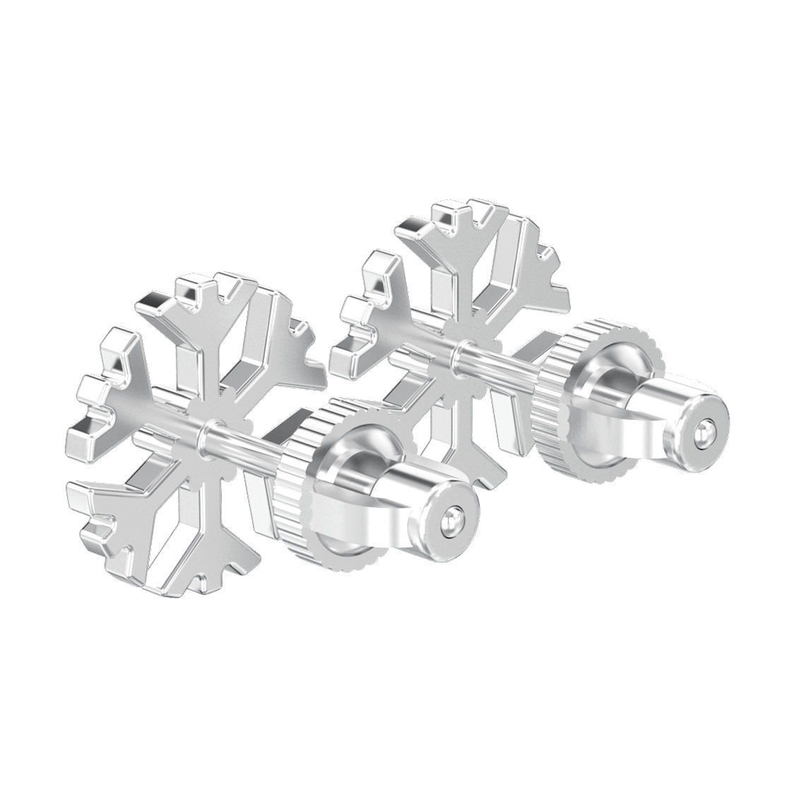 Snowflake new year Christmas diamond earrings 3D print model 3D print model_12