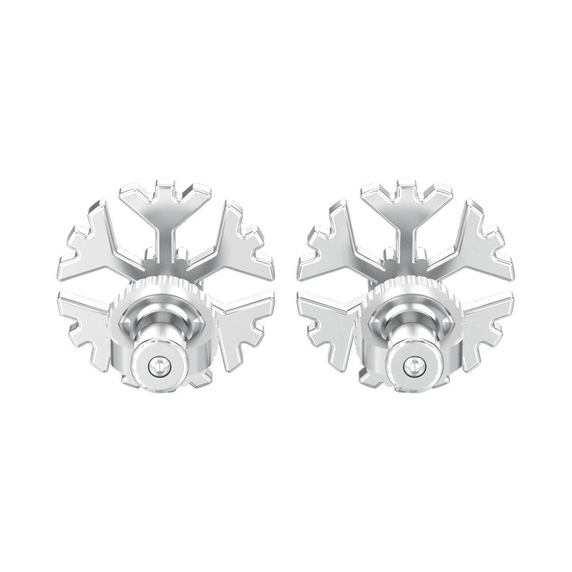 Snowflake new year Christmas diamond earrings 3D print model 3D print model_11