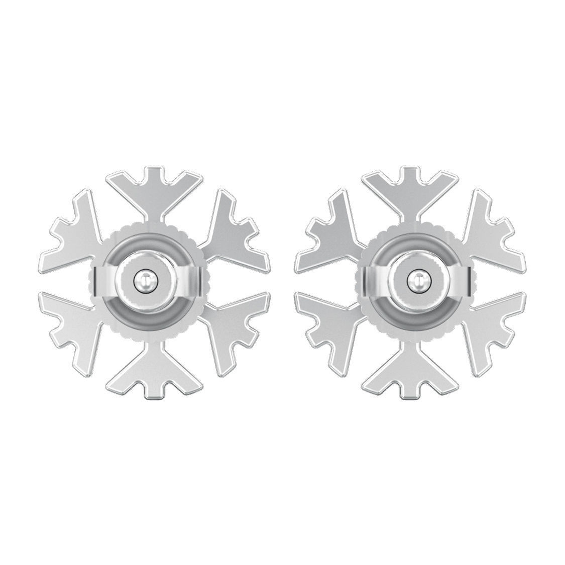 Snowflake new year Christmas diamond earrings 3D print model 3D print model_2