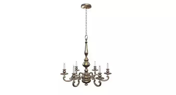 Chandelier Game Ready antique brass -