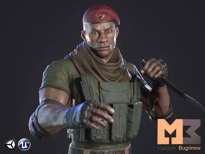 Soldier Marine Low-poly 3D model