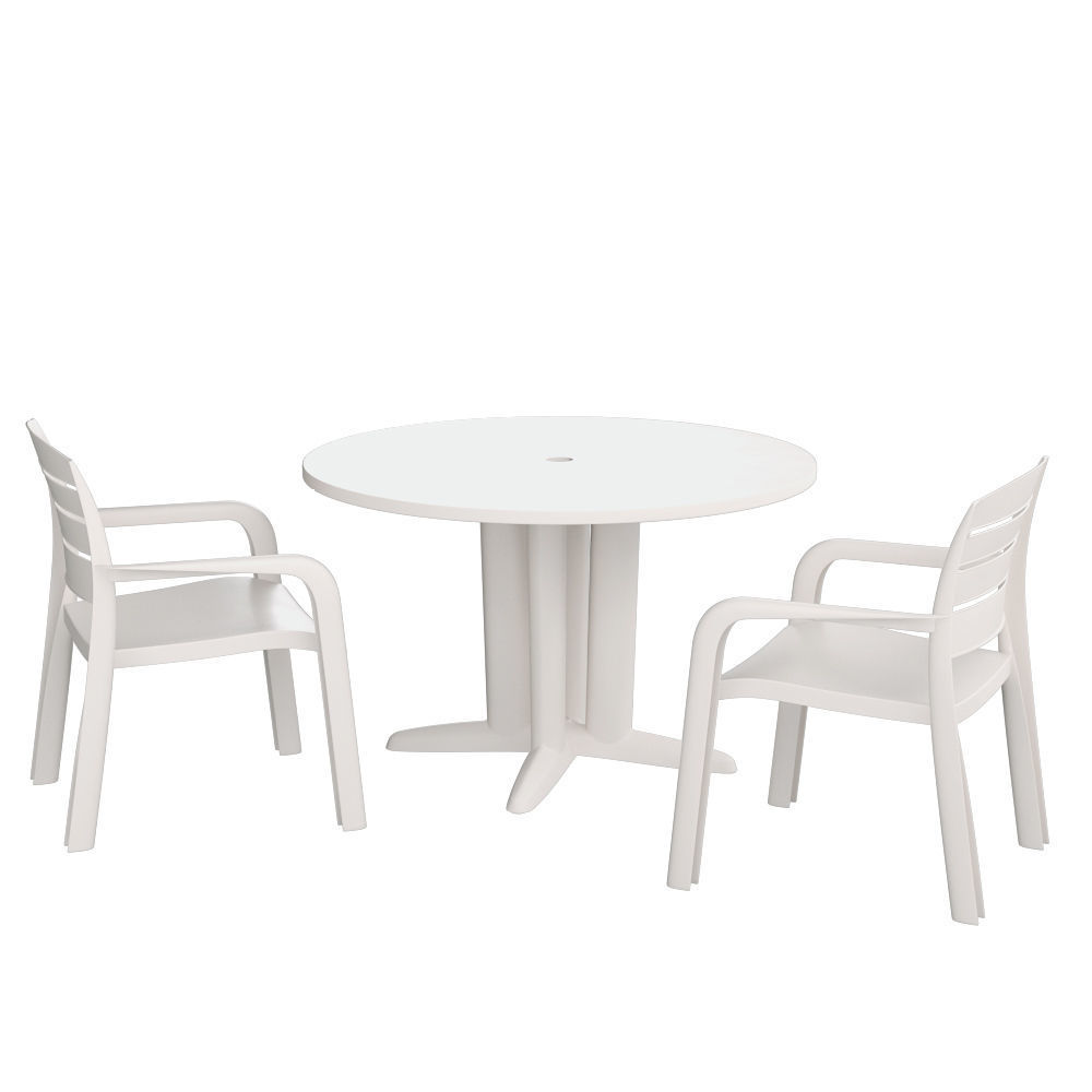 Garden Table Round 02 Low-poly 3D model_2