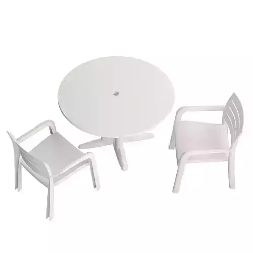 Garden Table Round 02 Low-poly 3D model