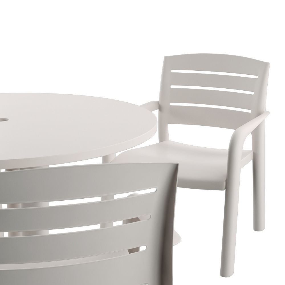 Garden Table Round 02 Low-poly 3D model_6