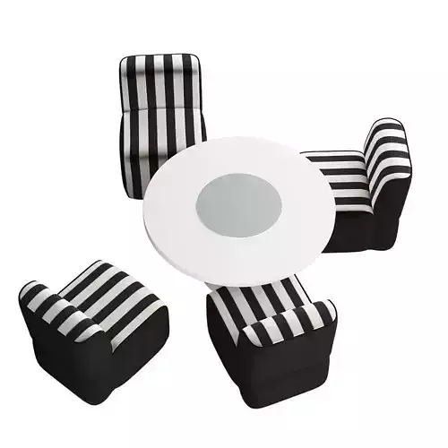 Garden Table Round 04 3D model