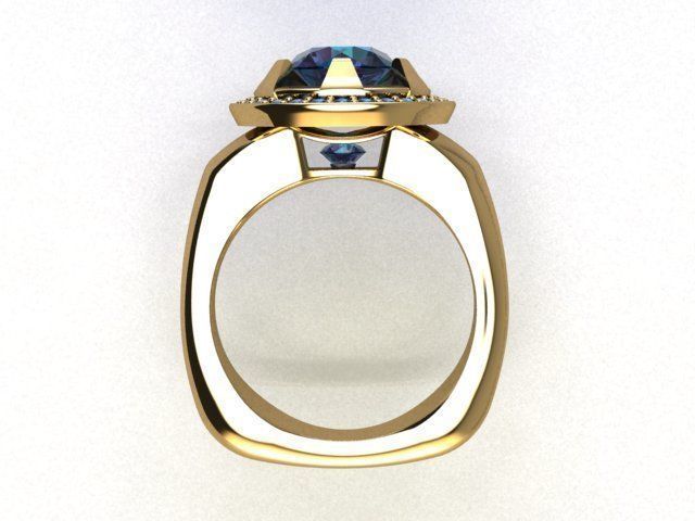 golden-ring gold ring with sapphires 3D print model_2