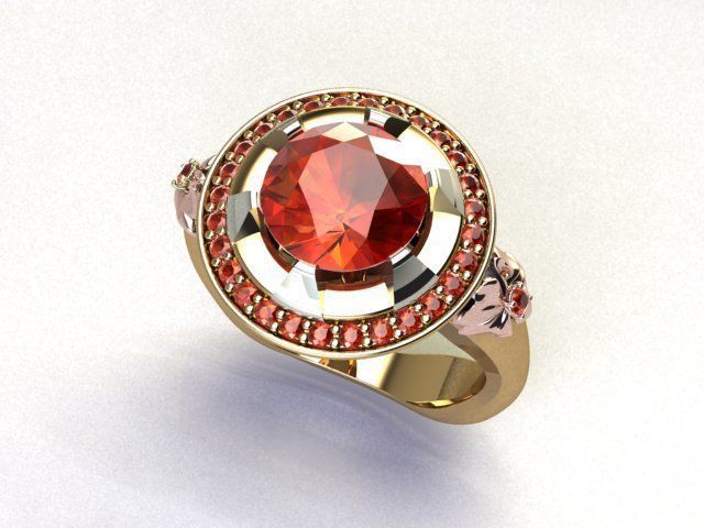 golden-ring gold ring with sapphires 3D print model_3