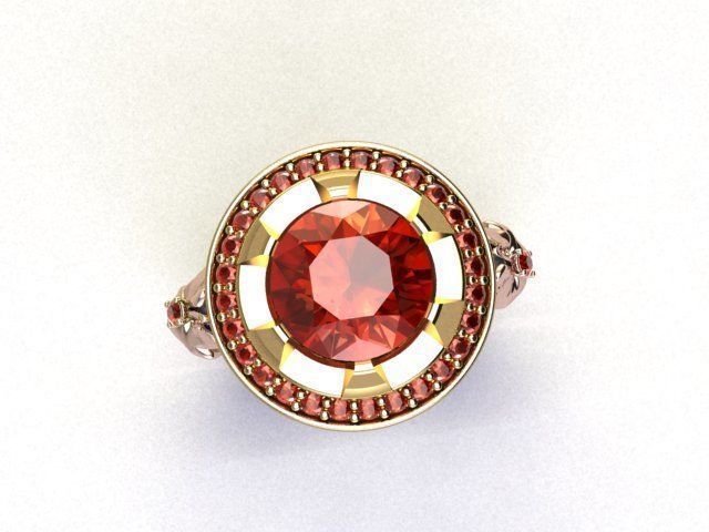 golden-ring gold ring with sapphires 3D print model_4