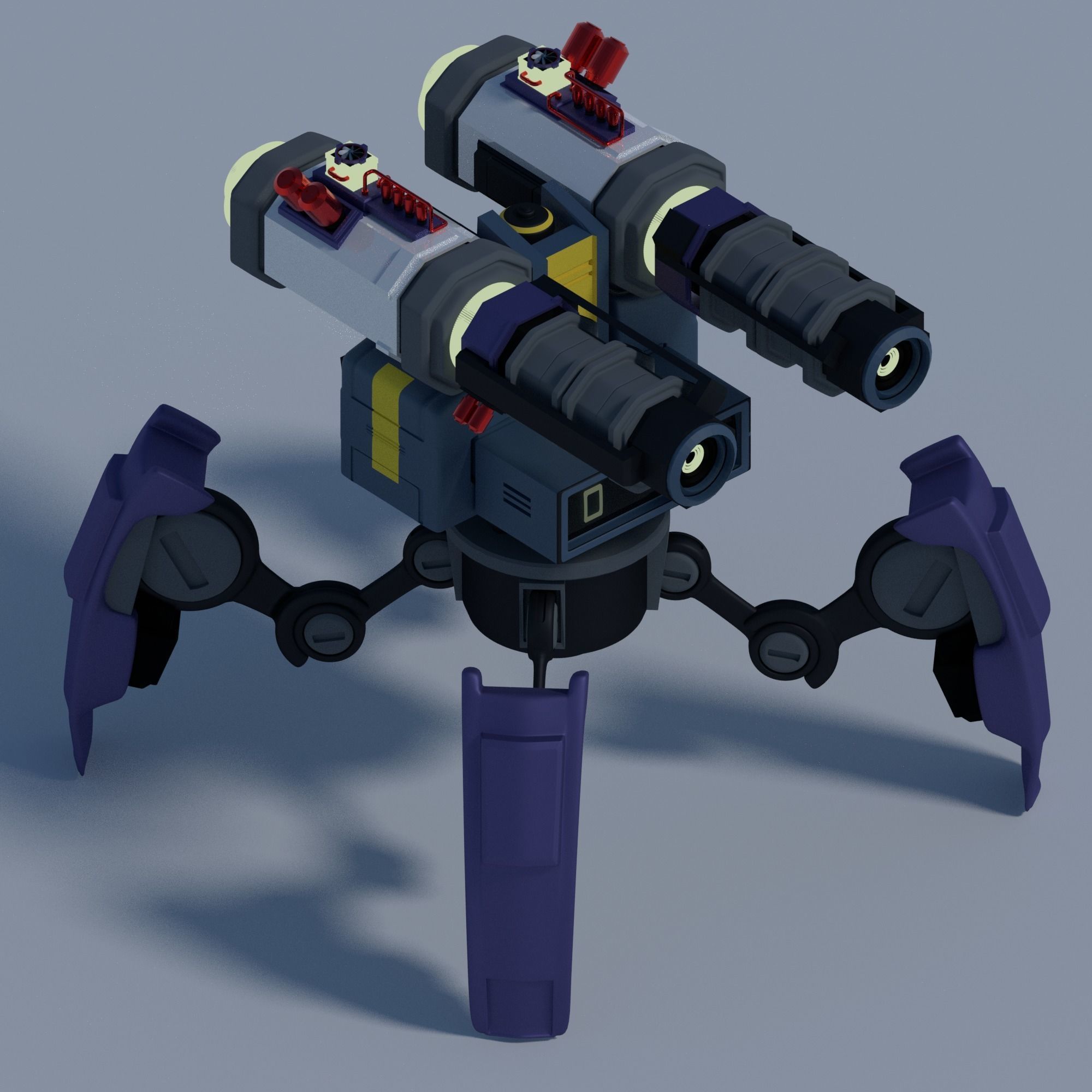 Robot science space military Low-poly 3D model_9