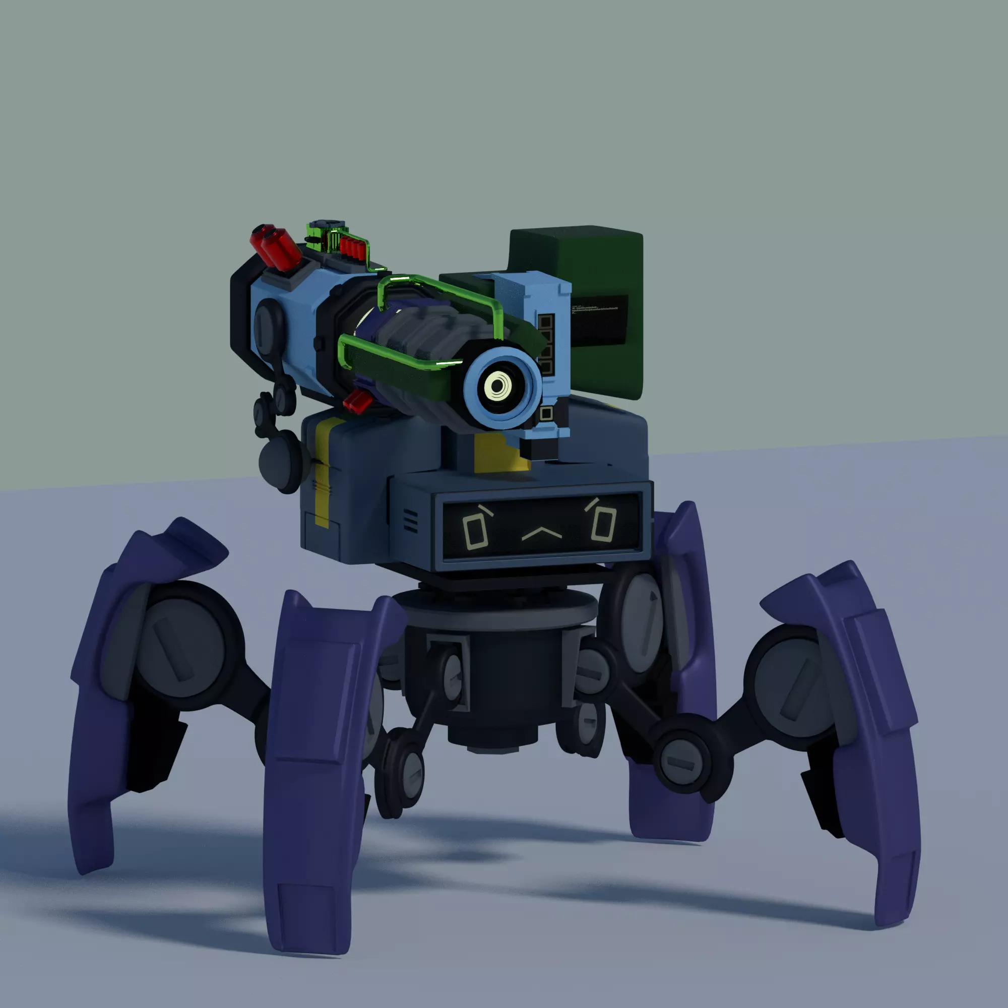 Robot science space military Low-poly 3D model_0