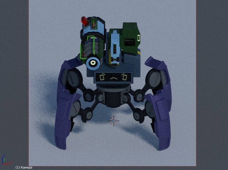 Robot science space military Low-poly 3D model_11