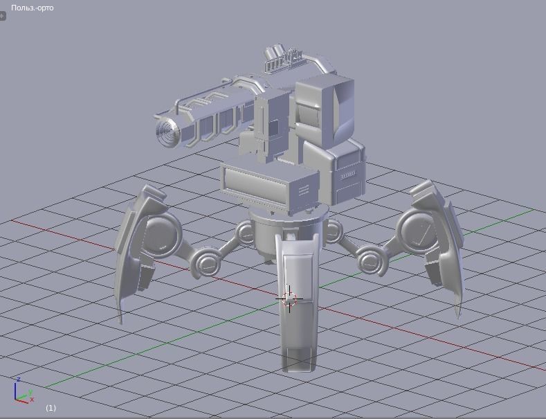 Robot science space military Low-poly 3D model_4