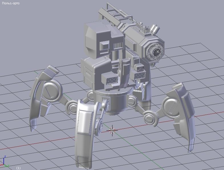 Robot science space military Low-poly 3D model_6
