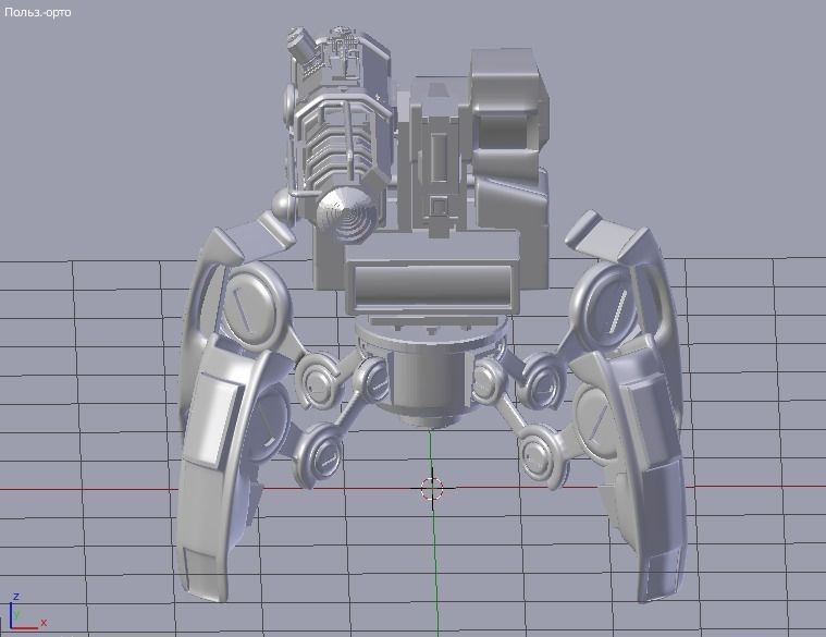 Robot science space military Low-poly 3D model_5