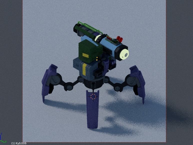 Robot science space military Low-poly 3D model_2