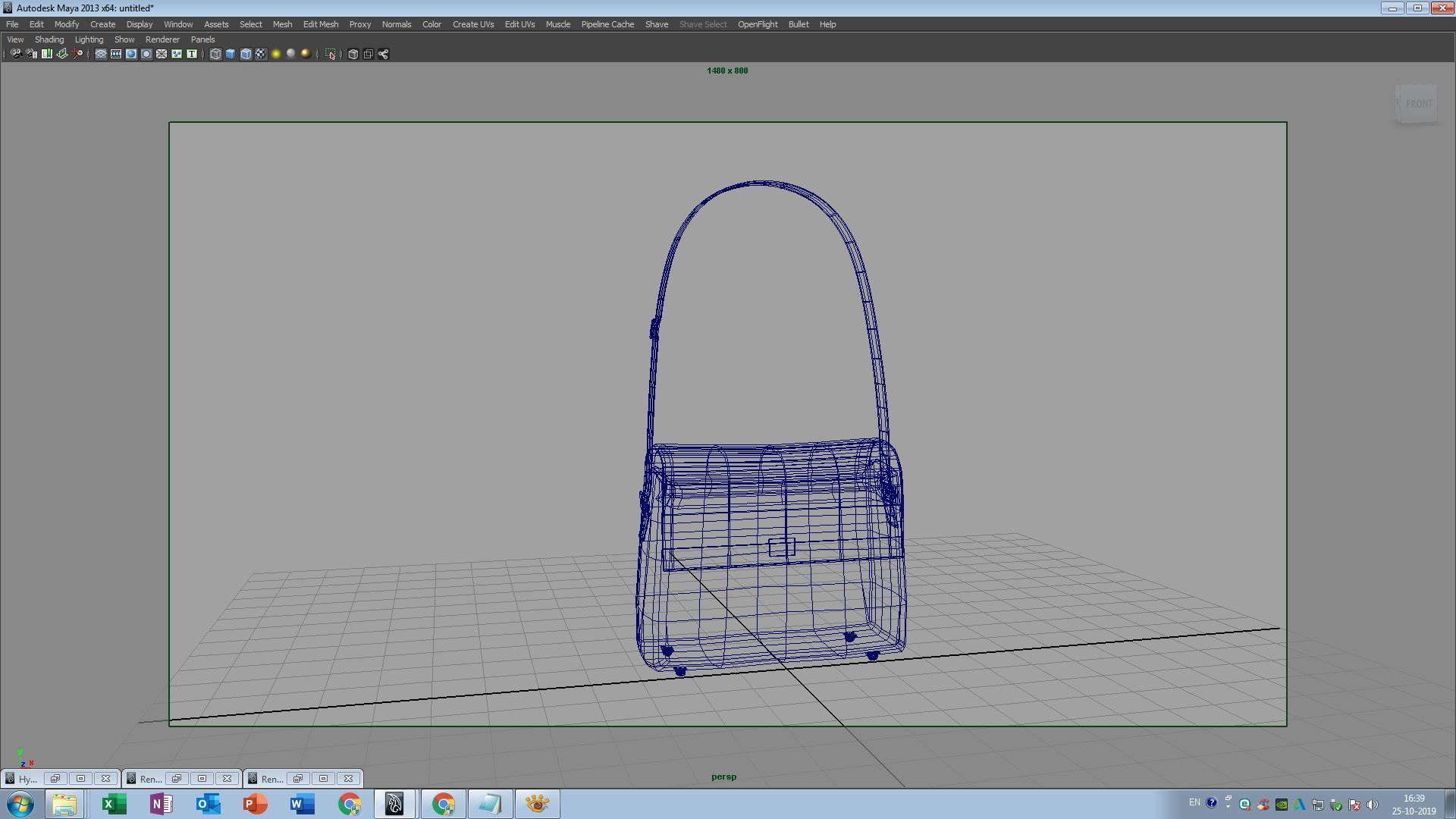 leather old bag 3d model 3D model_2