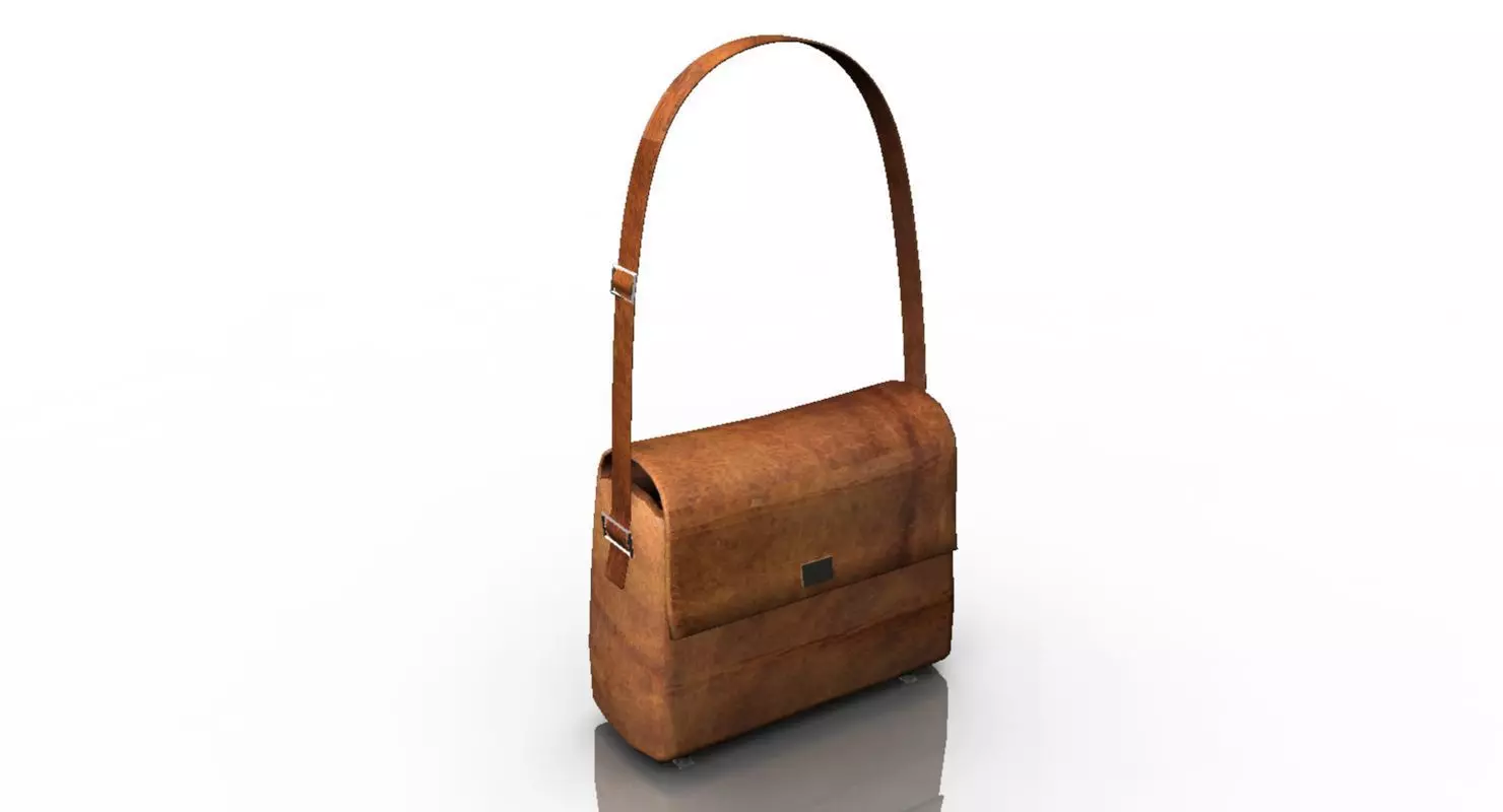 leather old bag 3d model 3D model_0