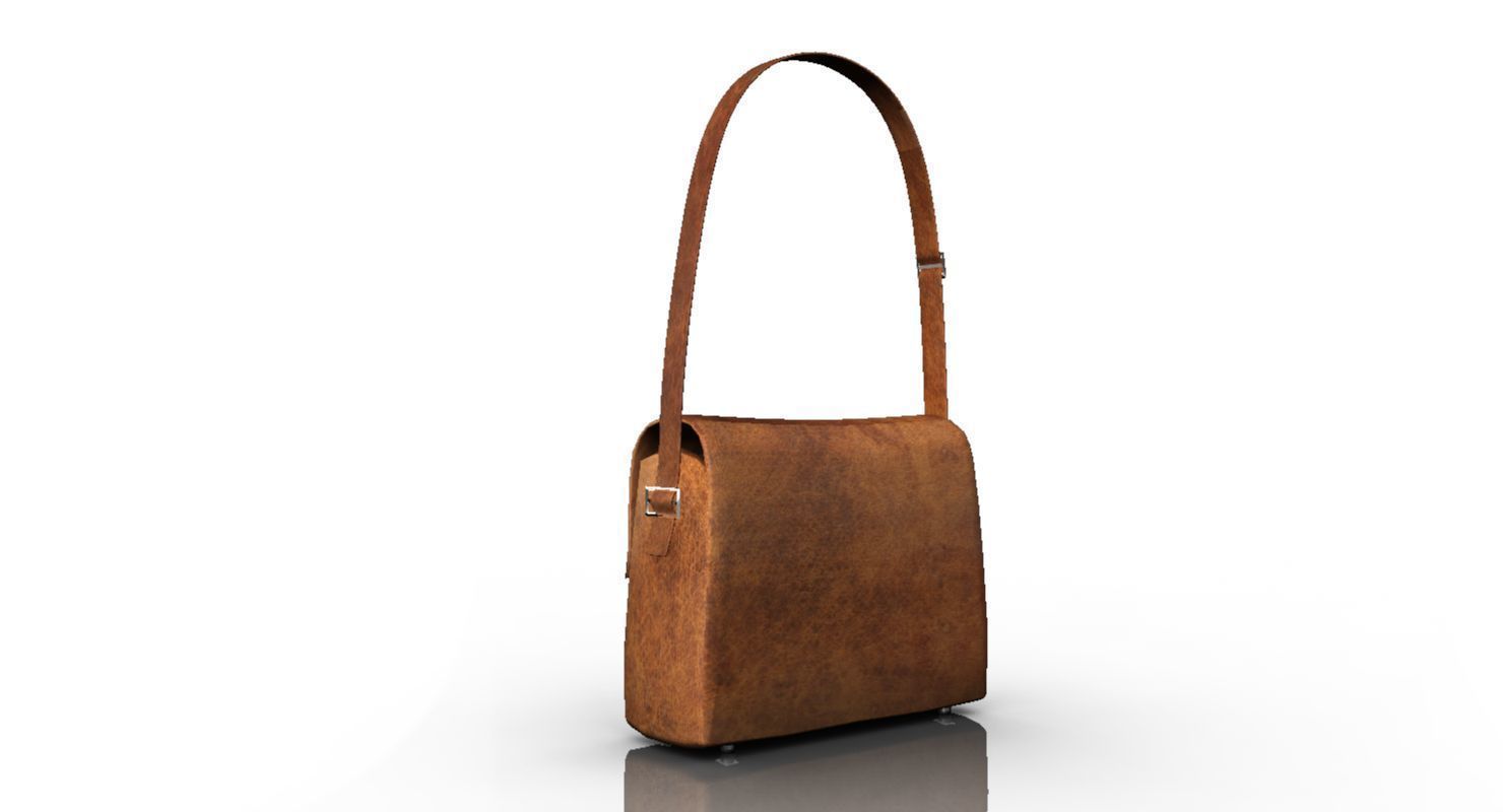 leather old bag 3d model 3D model_5