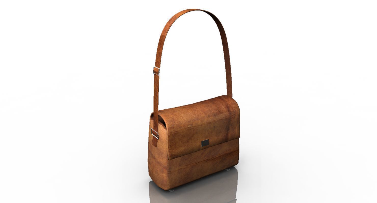 leather old bag 3d model 3D model_3